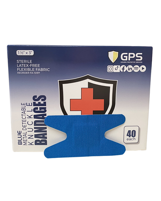 Knuckle Bandage 1 1/2" x 3", Blue Metal Detectable, 40 Per Box