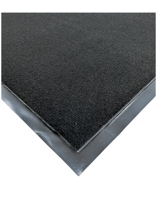Mud Rug 3' x 5'Olefin Indoor Carpet Mats, Black, Vinyl Backing