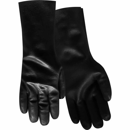 Red Steer Black PVC Coated, Smooth, 12", 14" and 18" gauntlet, interlock lined, size large