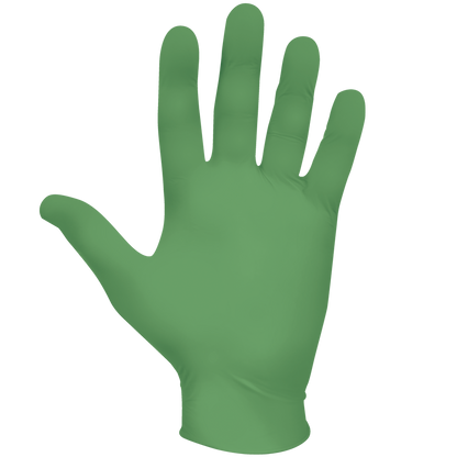 6110PF Showa Chemical Protection Nitrile Gloves, Green, Powder & Latex Free, 100 Gloves Per Box, Sizes S-XL