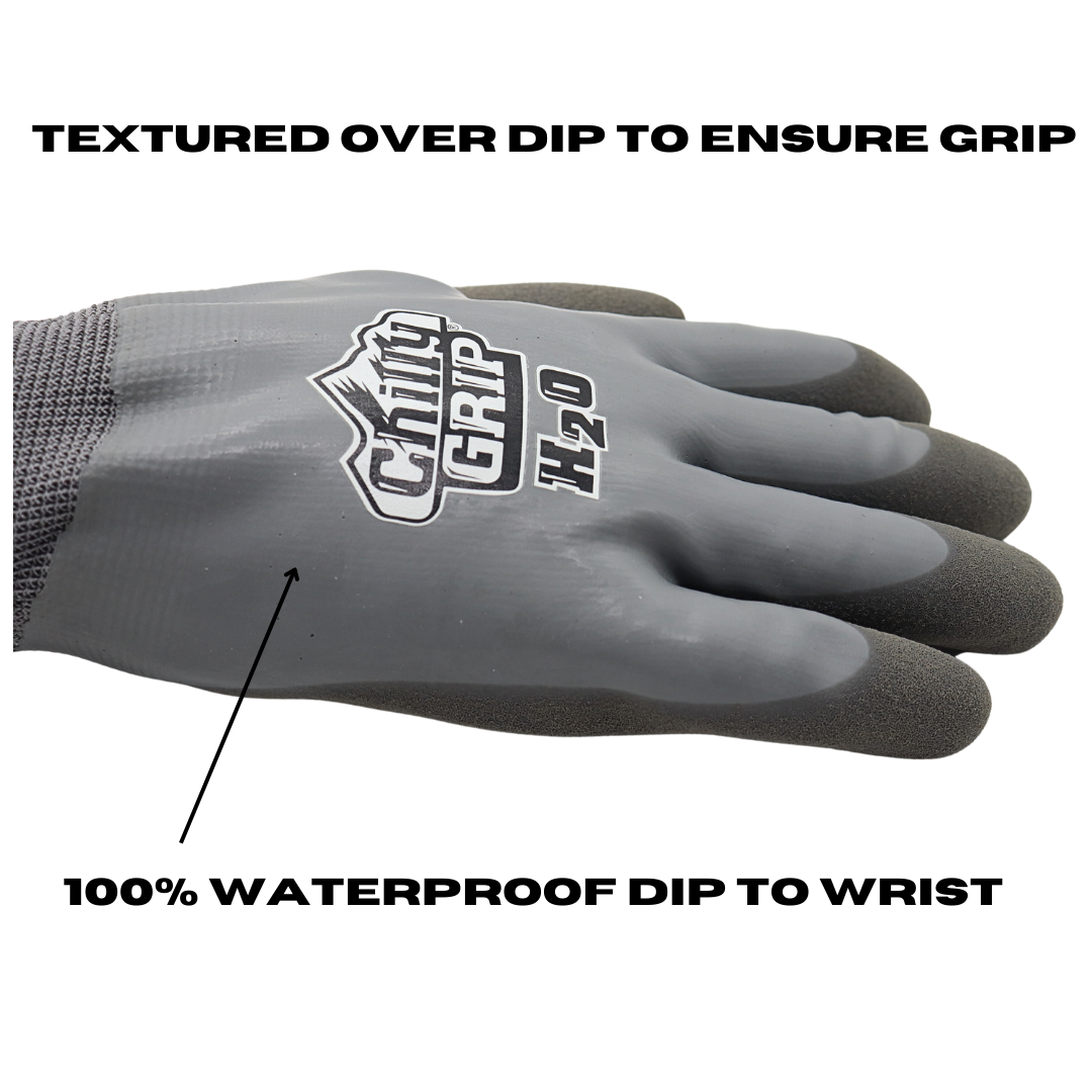 Red Steer A327 2 Pack Gloves (A325 and A326 included in this set) Waterproof Chilly Grip Grey and Black Insulated Gloves, Sizes M-XL