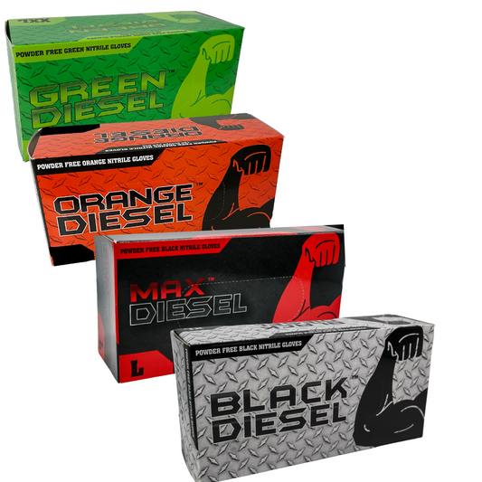 The Diesel Gloves Combo Pack (Green Diesel, Orange Diesel, Max Diesel and Black Diesel) Size Large