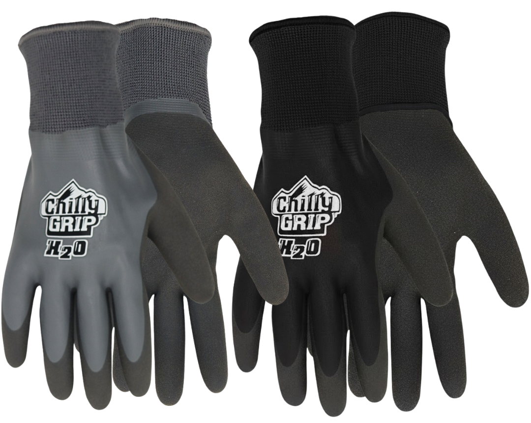Red Steer A327 2 Pack Gloves (A325 and A326 included in this set) Waterproof Chilly Grip Grey and Black Insulated Gloves, Sizes M-XL