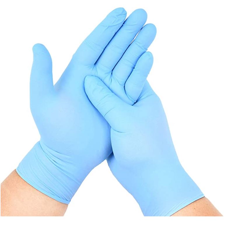 Blue Nitrile Exam Gloves, 4 mil, Powder Free, Latex Free, 100 Gloves Per Box, Sizes S-XL