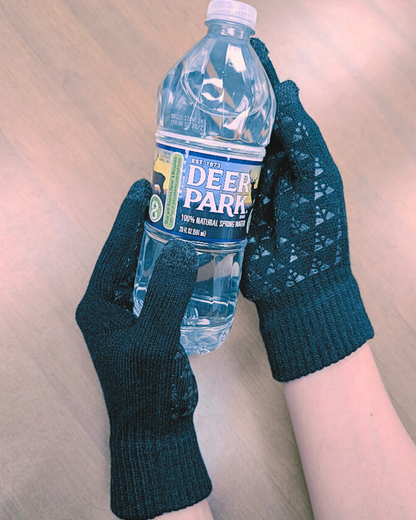 CozyTouch Winter Gloves, Touch Screen Compatible, Thermal Soft Knit Lining, 2 Pair Pack (Grey/Black)