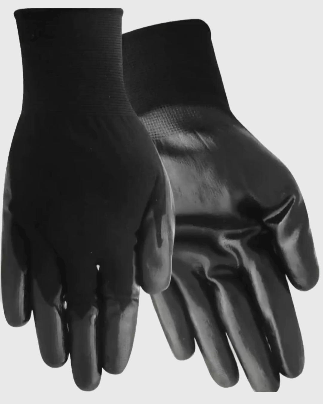 A369B Black Nitrile Palm Gloves – 13 Gauge Nylon Knit, Breathable