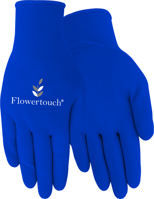 TA207 FLOWERTOUCH® Foam Natural Rubber Palm, Light Knit Liner, Blue, Sizes S-L, Sold by Pair