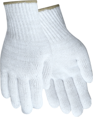 1107 String Knit Liner Gloves, White, Sizes S-XL, Sold by Pair or Dozen