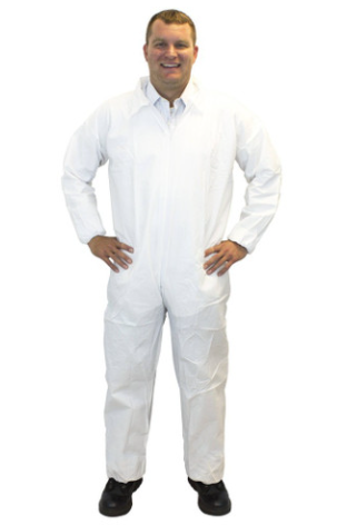18125 Permaguard Suits, White With Collar/No Hood, Open Wrist/Ankle, Size 3XL, Sold by Case